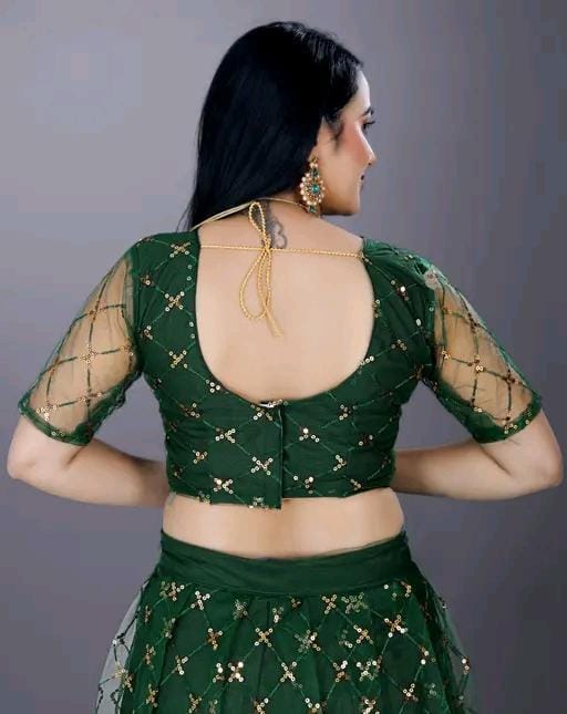 Wedding wear sequence work lehenga choli with dupatta ans blouse