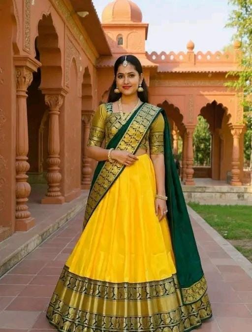 South indian pallu haff saree lehenga