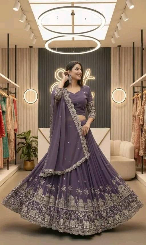 Women work semi stitched lehenga