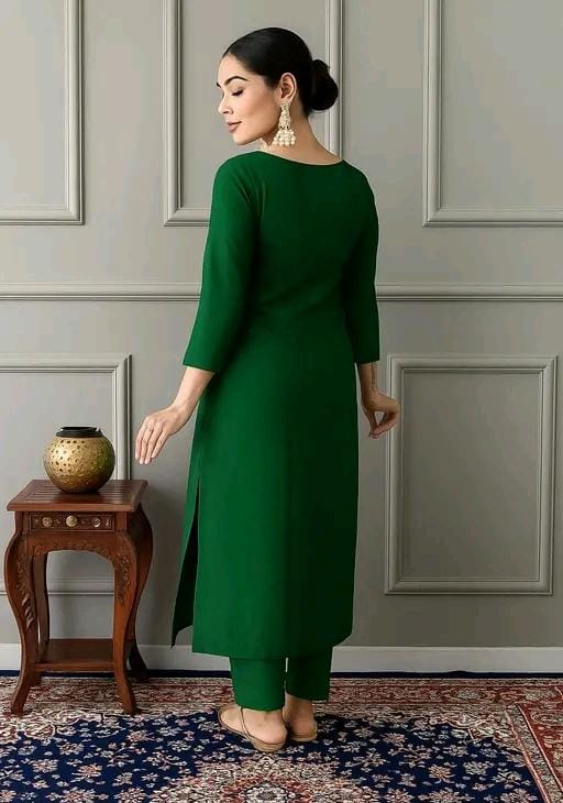 Women fancy green rayon kurta