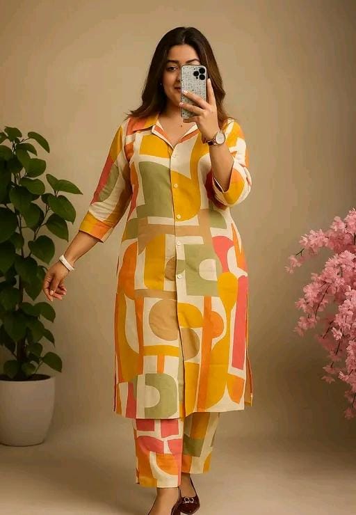 Women fancy kurti with bottom wear