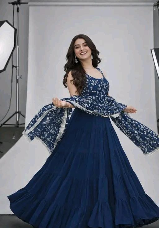 Morpinch blue colour anarkali for women