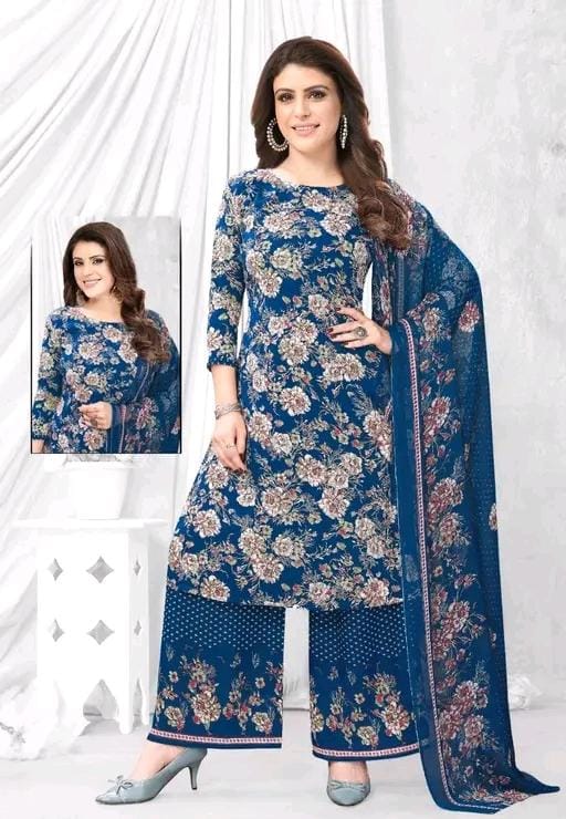 Polyster/crepe fabric floral print salwar suit
