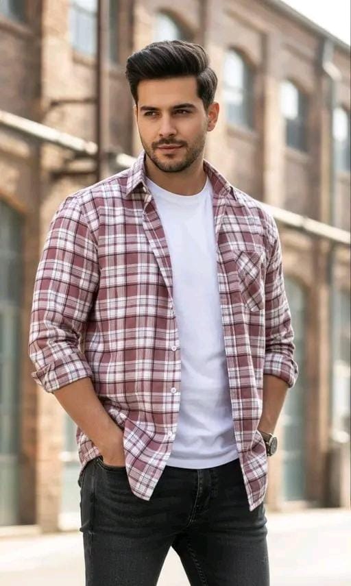 Fancy COTTON CHECKED SHIRT FOR MEN