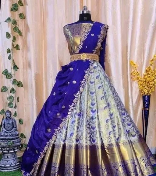 Traditional silk lehenga choli with dupatta