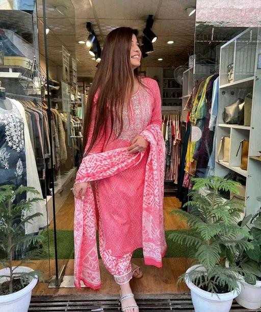 Kheshar Floral Printed Straight Kurta With Pocket and Palazzos for Girls and Women