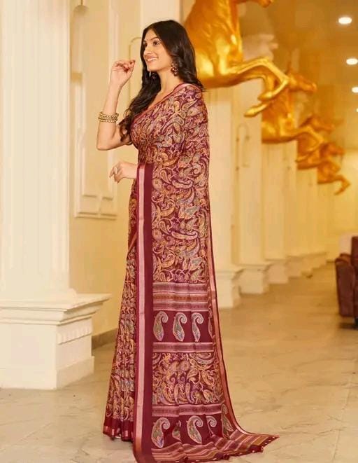 Shirodhari mulmul cotton saree with blouse