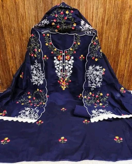 Chanderi cotton salwar suit with dupatta set
