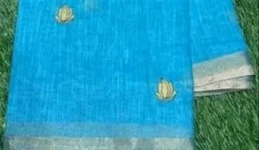 Linen cotton print sarer for women