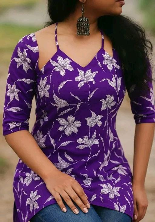 Royon purple short kurti