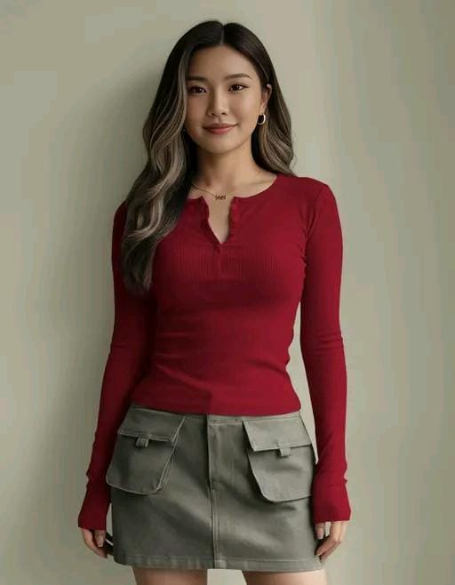 Women blend round neck stylish with top