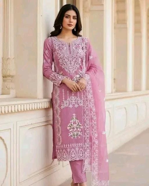 Net suits dress material for women