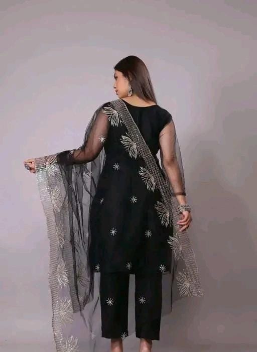Party wear jaipuri designs black colour ne suit