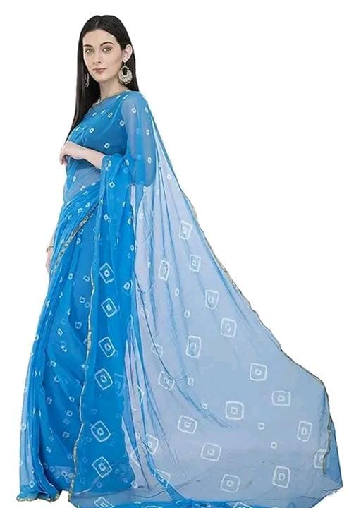 Fashions chiffo  bandhani printed saree with blouse
