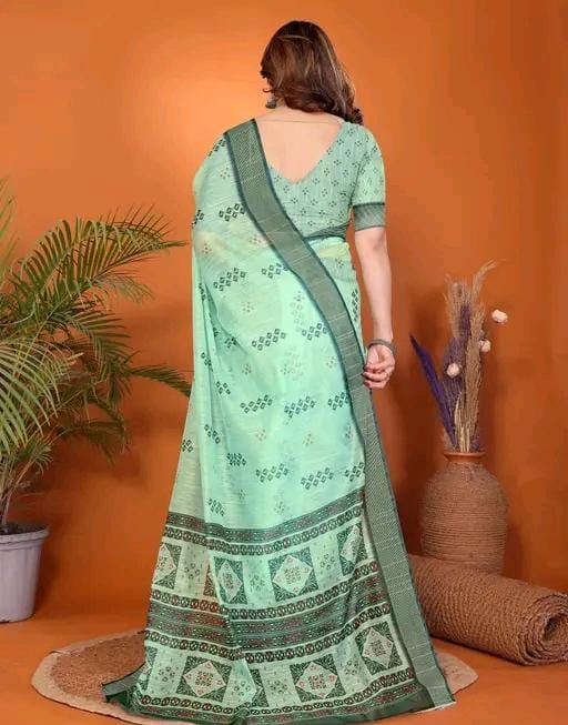 Designer fancy pure cotton saree