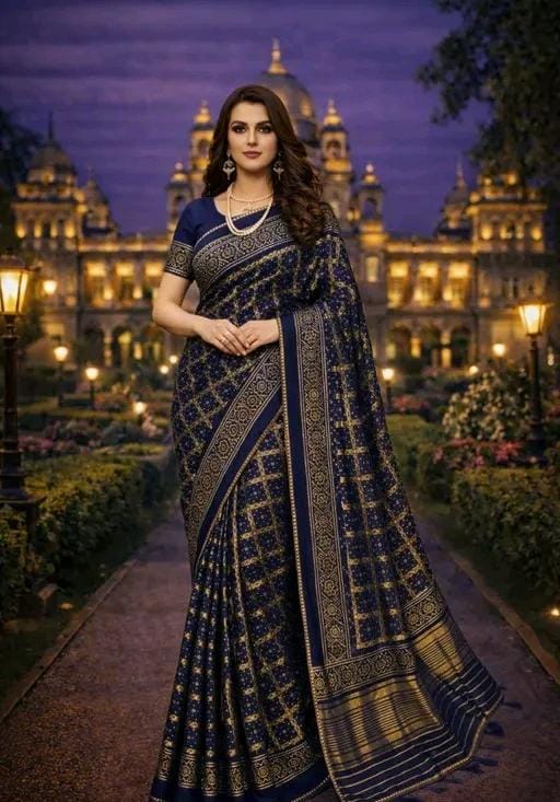 Print kota doriyablocked printed saree for women