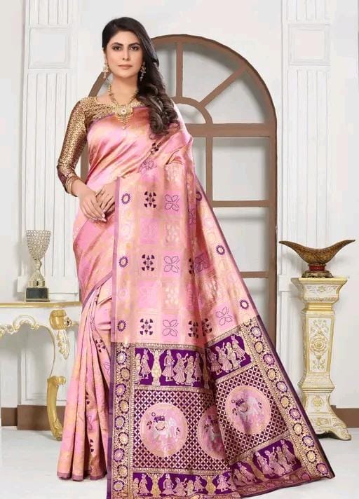 Cotton silk jacquard with blouse