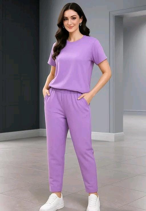 New fancy trand women cotton t shirt and track pent set