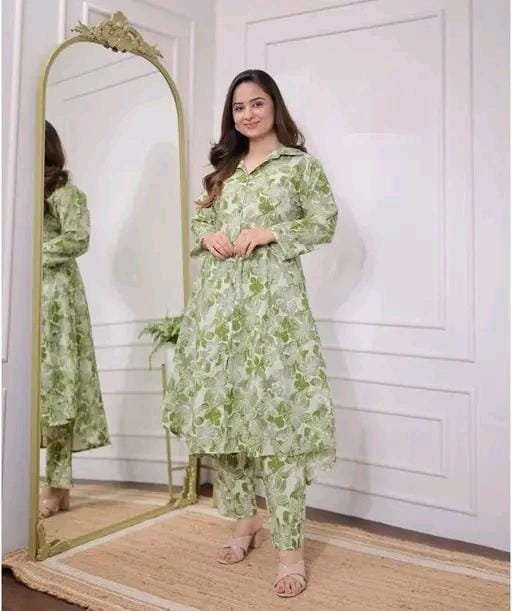 Women fancy kurti with bottomwear