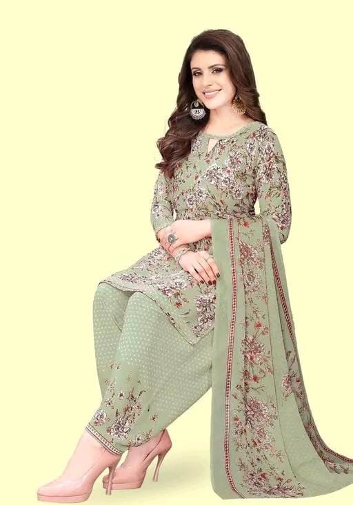 Polyster/crepe fabric floral print salwar suit