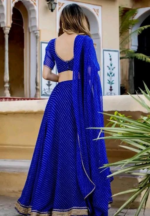 Women's georgette solid party wear lehenga