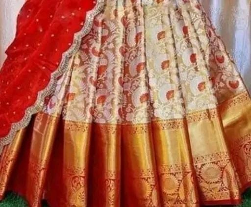 Traditional silk lehenga choli with dupatta