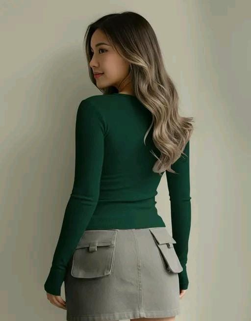 Women blend round neck stylish with top