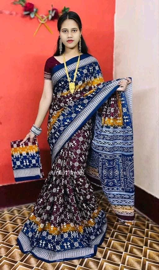 Pure cotton fancy saree