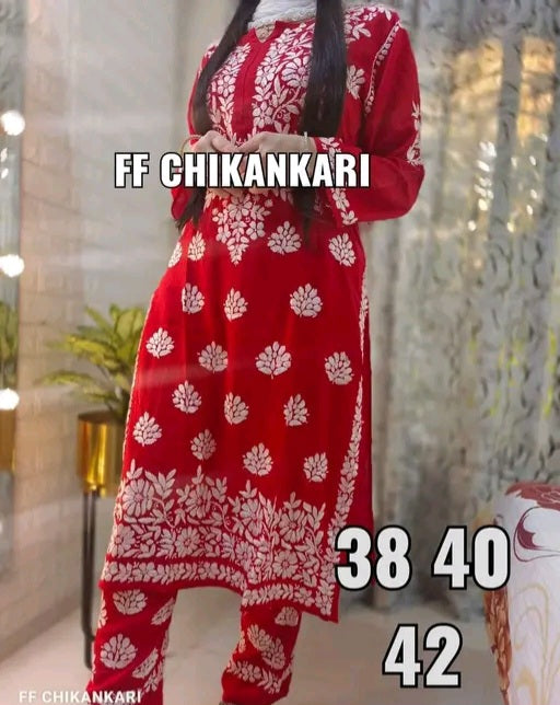 Chikankari kurti and plazoo