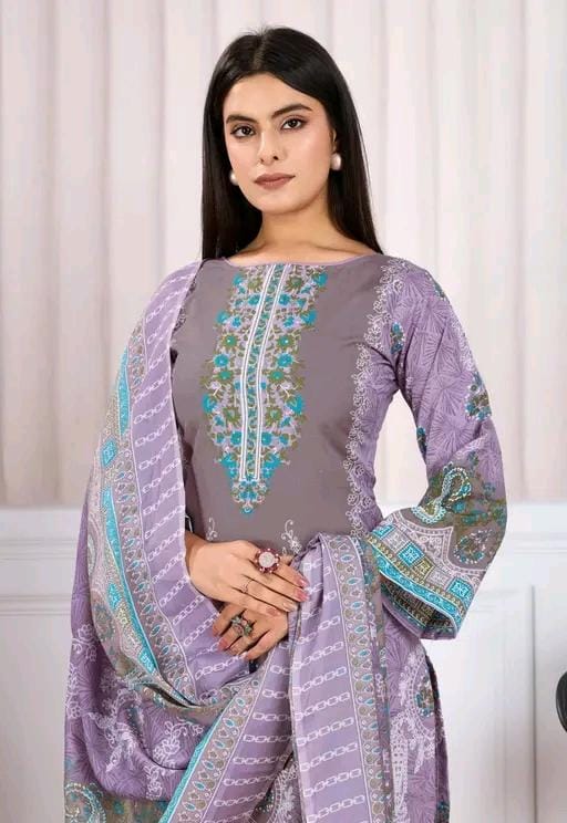 Ranisati's women's cambric suit set digital print kurta with dupatta
