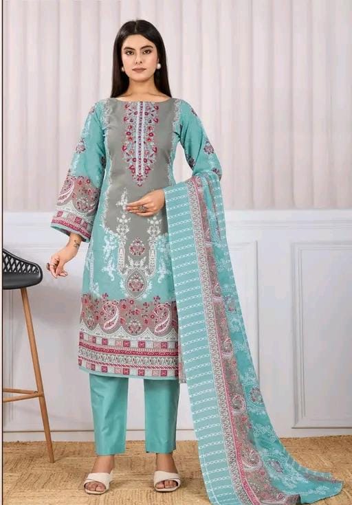 Ranisati's women's cambric suit set digital print kurta with dupatta
