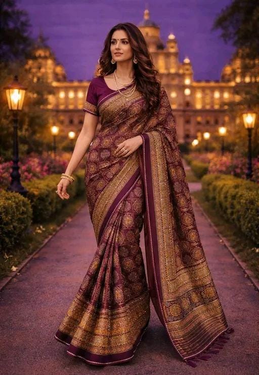 Print kota doriyablocked printed saree for women