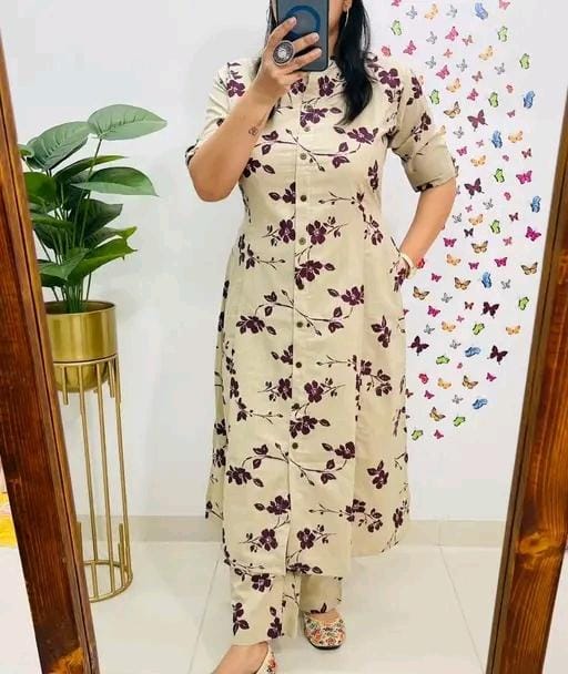 Riwaayat couture floral printed multicolor kurta set for women