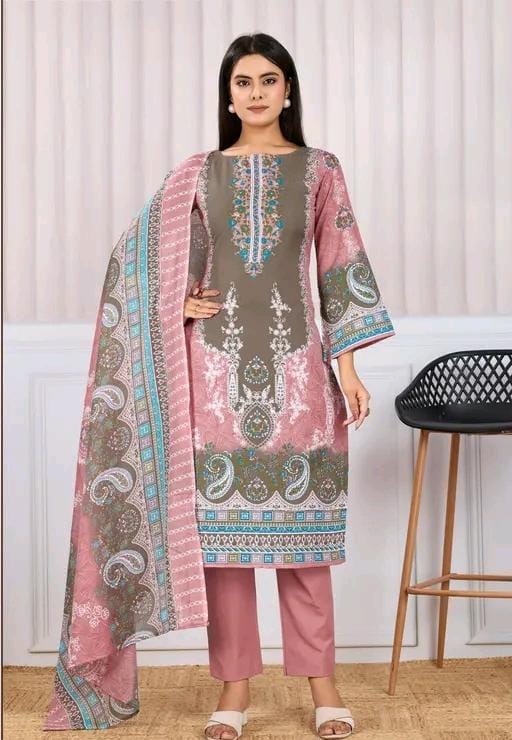 Ranisati's women's cambric suit set digital print kurta with dupatta