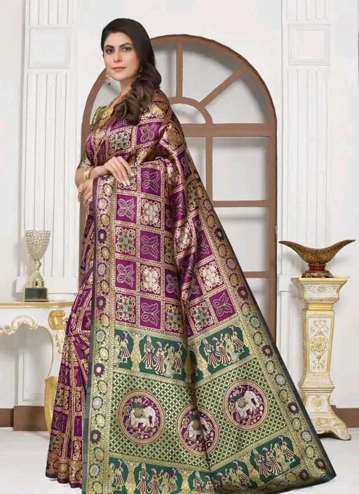 Cotton silk jacquard with blouse