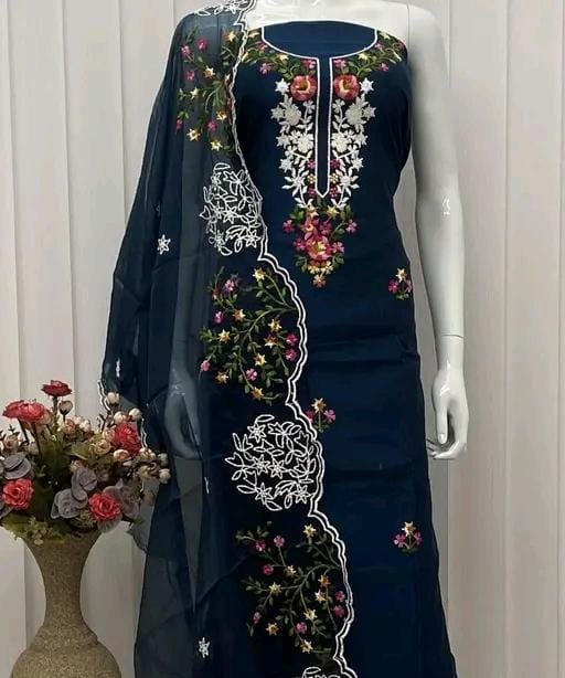 Chanderi cotton salwar suit with dupatta set