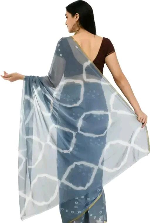 Fashions chiffo  bandhani printed saree with blouse
