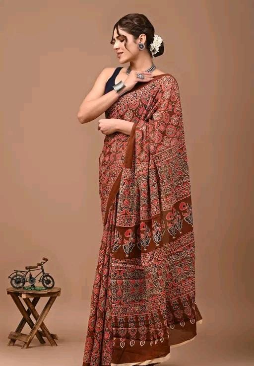 Women jaipuri printed cotten saree