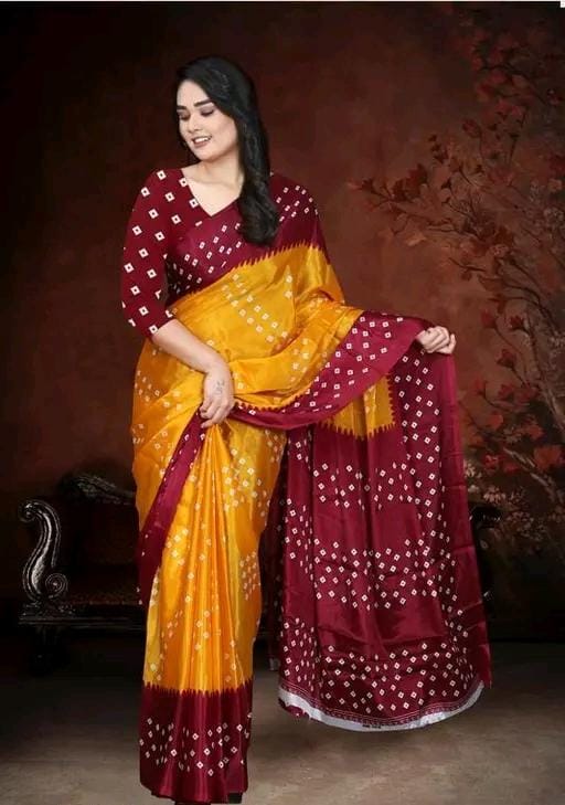 Printed silk daily wear saree