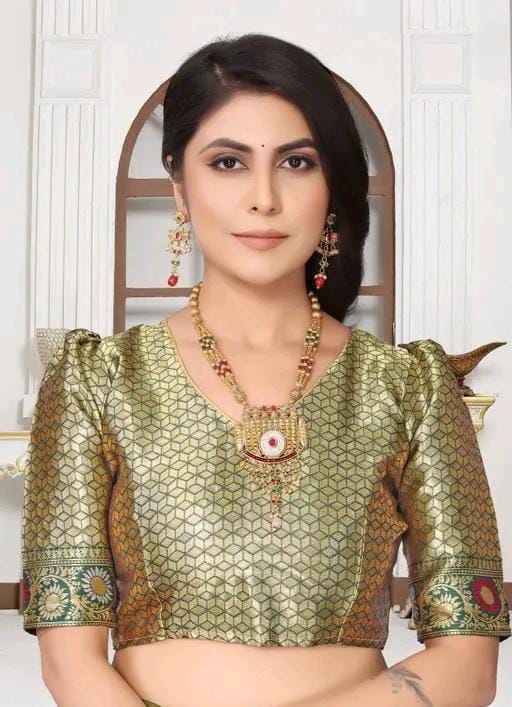 Cotton silk jacquard with blouse