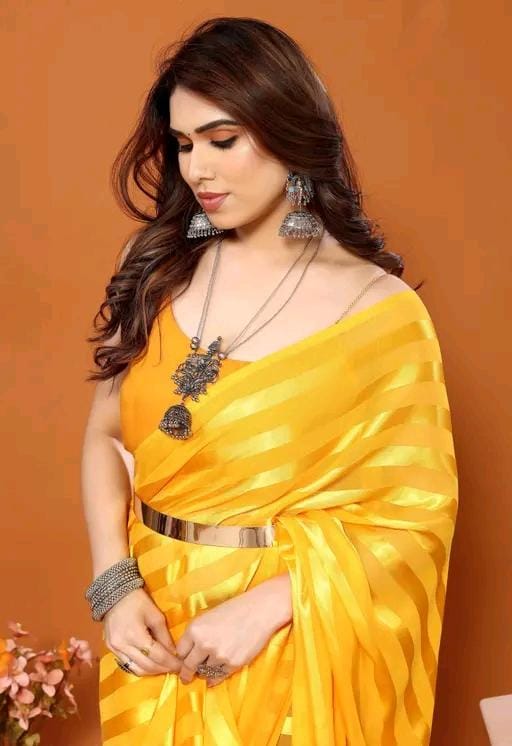Fancy wear satin saree blouse