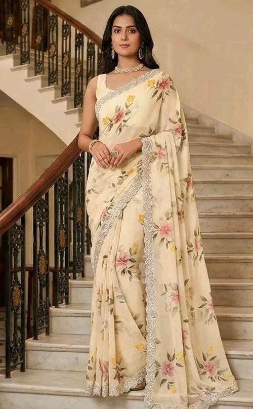 Floral georgerte saree for women