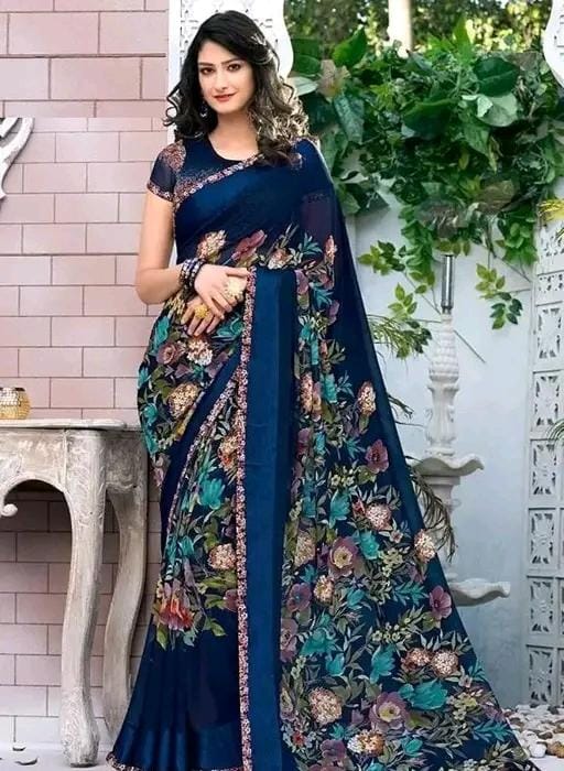 Pack of -2best daily wear georgette printed saree