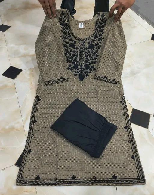 Stylish Women black Embroidered Kurta Pant Set,