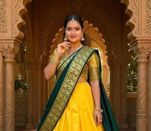 South indian pallu haff saree lehenga