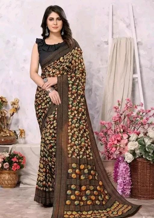 Pack of -2best daily wear georgette printed saree
