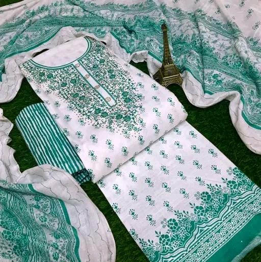 Women's and girl rrendy jaipuri printed soft cotton suit & dress l