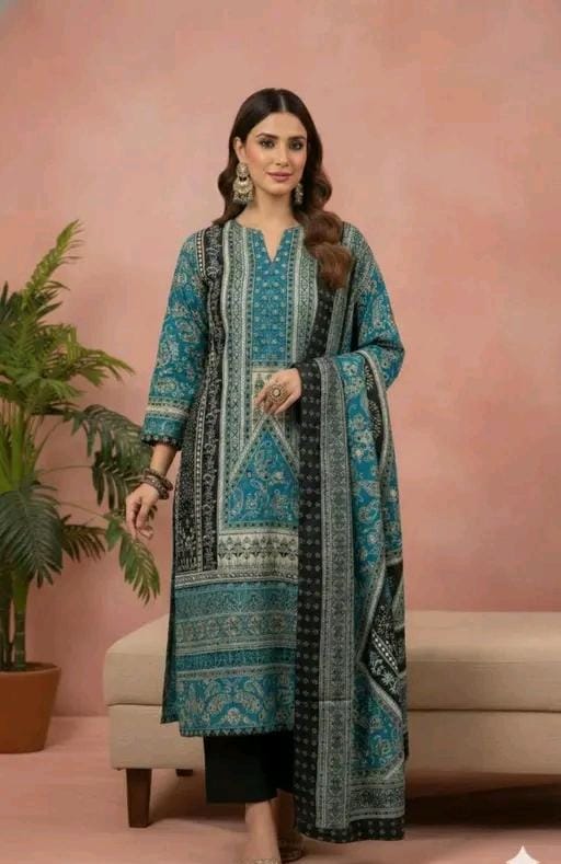 Women's red and black printed cotton suit