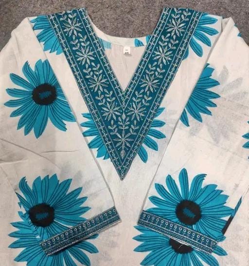 Women printed emnroidery gala kurti set with bottomwear