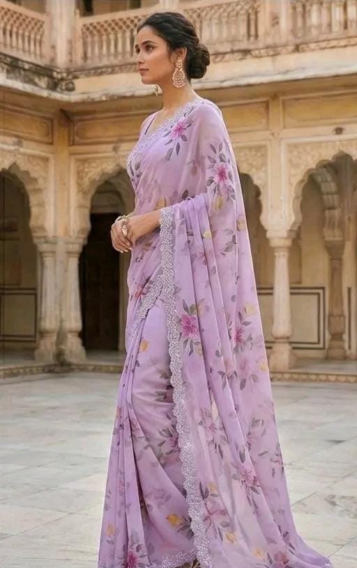 Floral georgerte saree for women